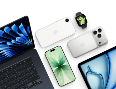 Vari dispositivi Apple, tra cui MacBook Air, iPhone 17e, iPhone 17 Pro, iPhone 17, iPad Air, Apple Watch Series 11.