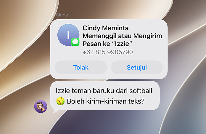 Layar menampilkan fitur Batas Komunikasi.