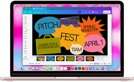 Canva app shown on a MacBook Air