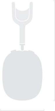 Illustration silhouette of AirPods Max 2, side exterior, 3.28-inch depth, 7.37-inch height