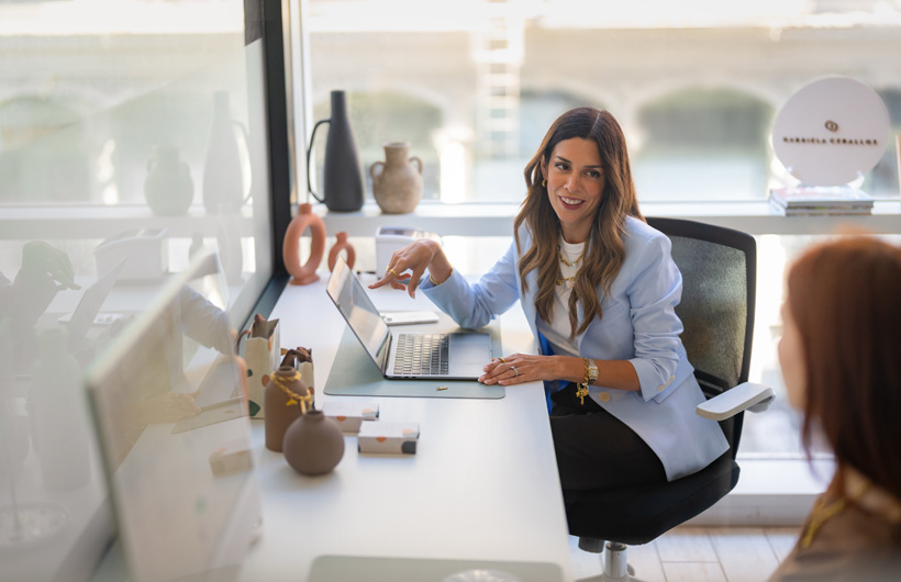 Ceballos manages operations across all locations with her MacBook Air.