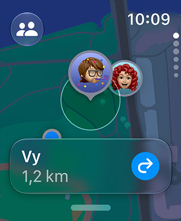 Screen showing the FindMy app to get the location of a person.